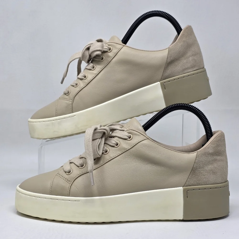 Vince Bensley Women's Platform Leather Lace-Up Sneaker Size 7.5 Pre-owned - Picture 3 of 11